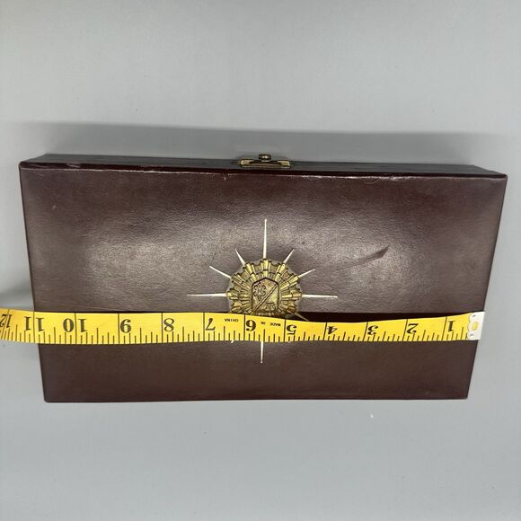 Vintage Men's Jewelry Box Cuff Links Tie Clips Box - Picture 7 of 9